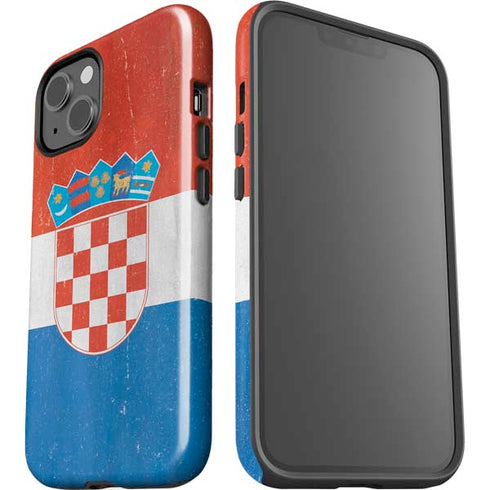 Croatia Flag Distressed iPhone 14 Plus Impact Case